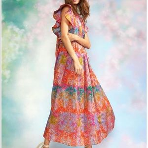 Cynthia Rowley NAIROBI SUNSET MARBLE KAFTAN size L